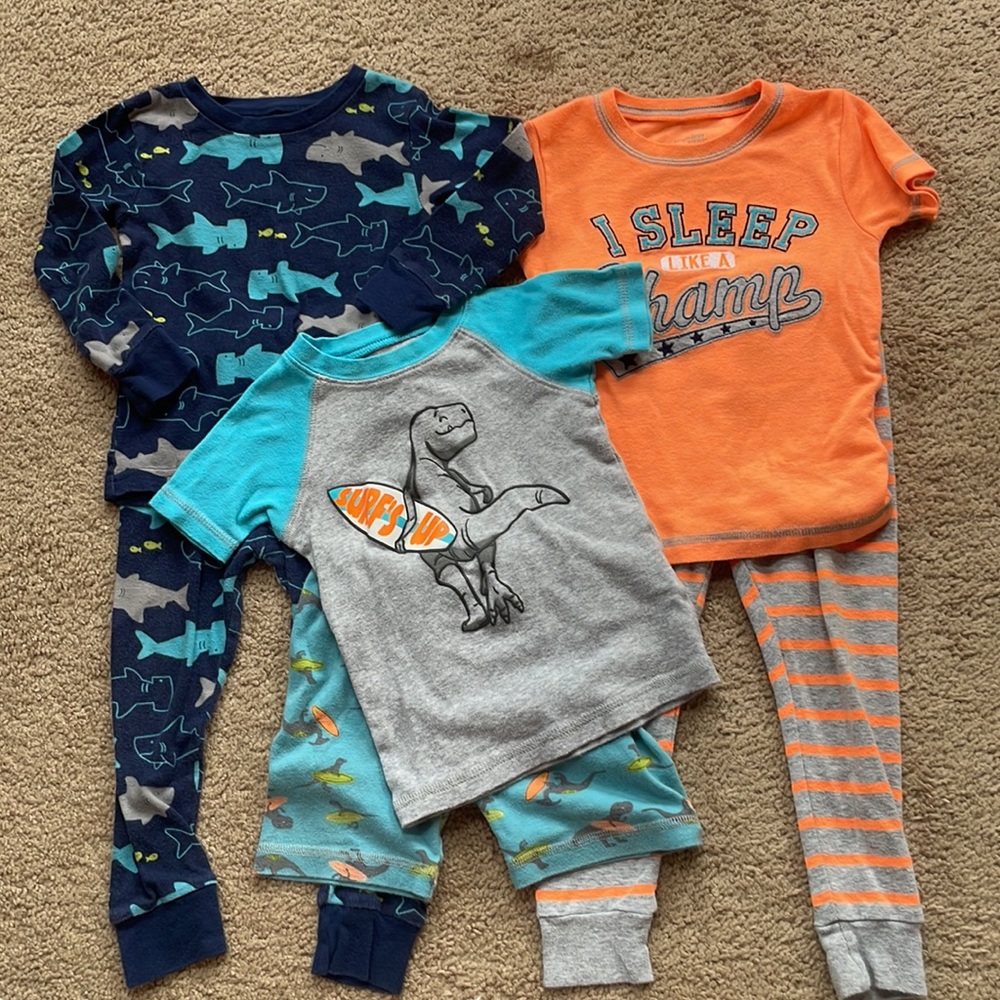 6 Piece Simple Joys by Carters Toddler Boys Snug-Fit Cotton Pajama Set, 24M